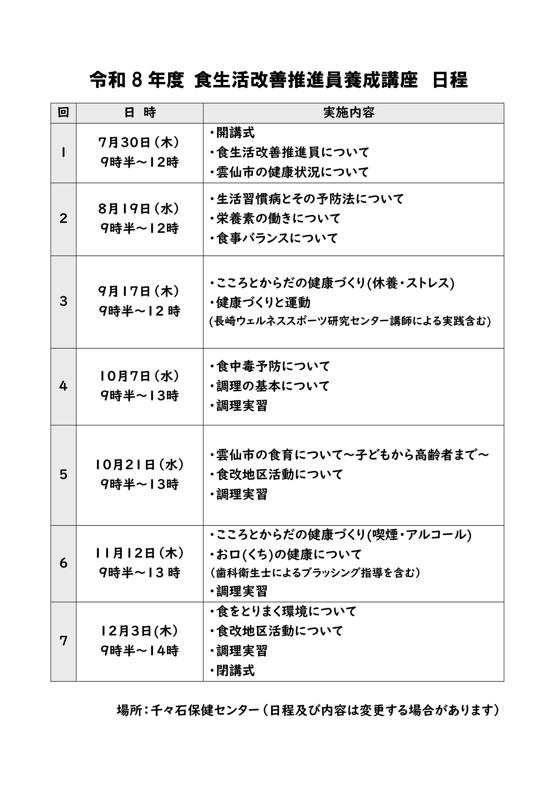 日程