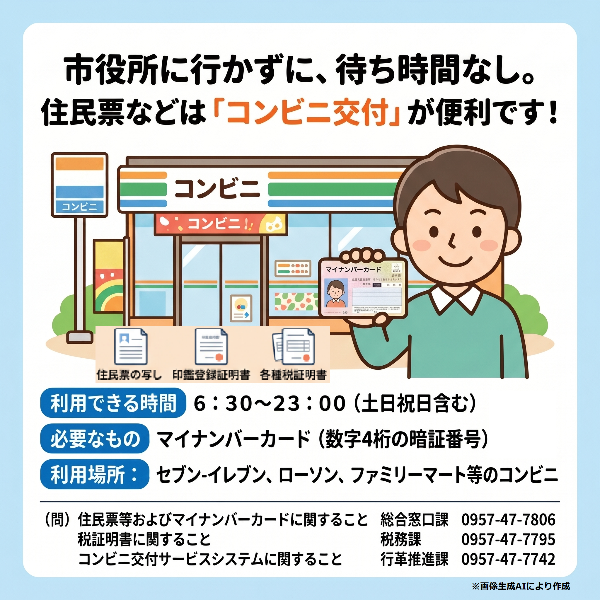 コンビニ交付が便利です
