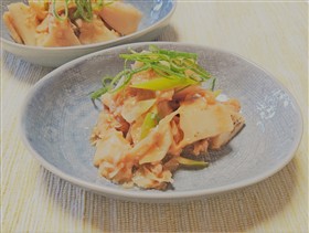 れんこんとツナのチリソース