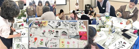 昨年度の墨絵の様子
