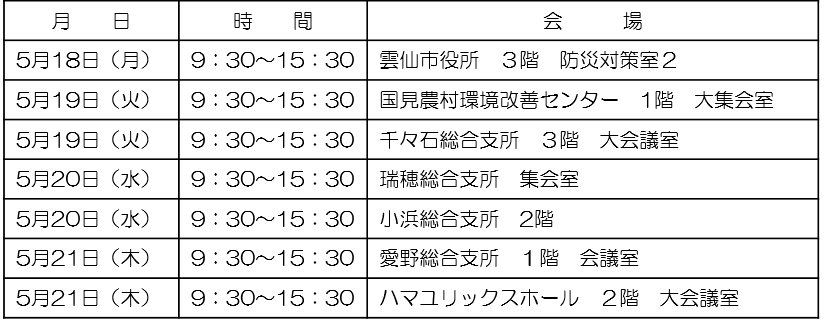 日程表